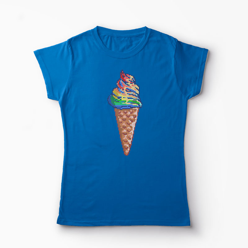 Tricou Unicorn - Crema de Unicorn - Femei-Albastru Regal